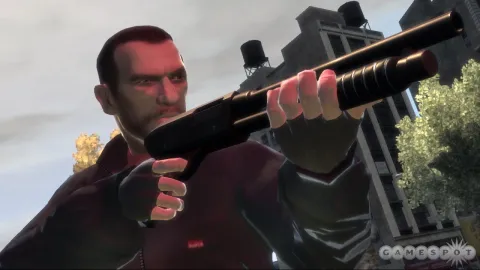 Niko with a shotgun.