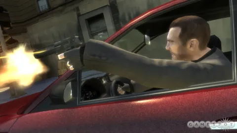 Niko doing a drive-by.