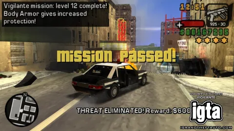 GTA Liberty City Stories Vigilante Completed