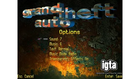 GTA Options Menu