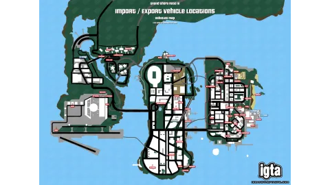 GTA 3 Import Export Vehicles Map