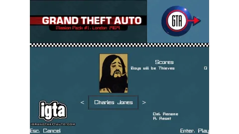 GTA London 1969 Character Charles Jones Menu