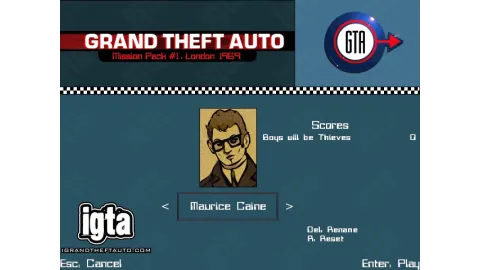 GTA London 1969 Character Maurice Caine Menu