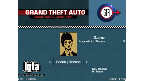 GTA London 1969 Character Rodney Morash Menu