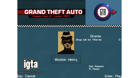 GTA London 1969 Character Winston Henry Menu