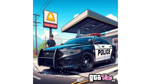 Police Car Wash Concept Art (AI Generated By Psy)