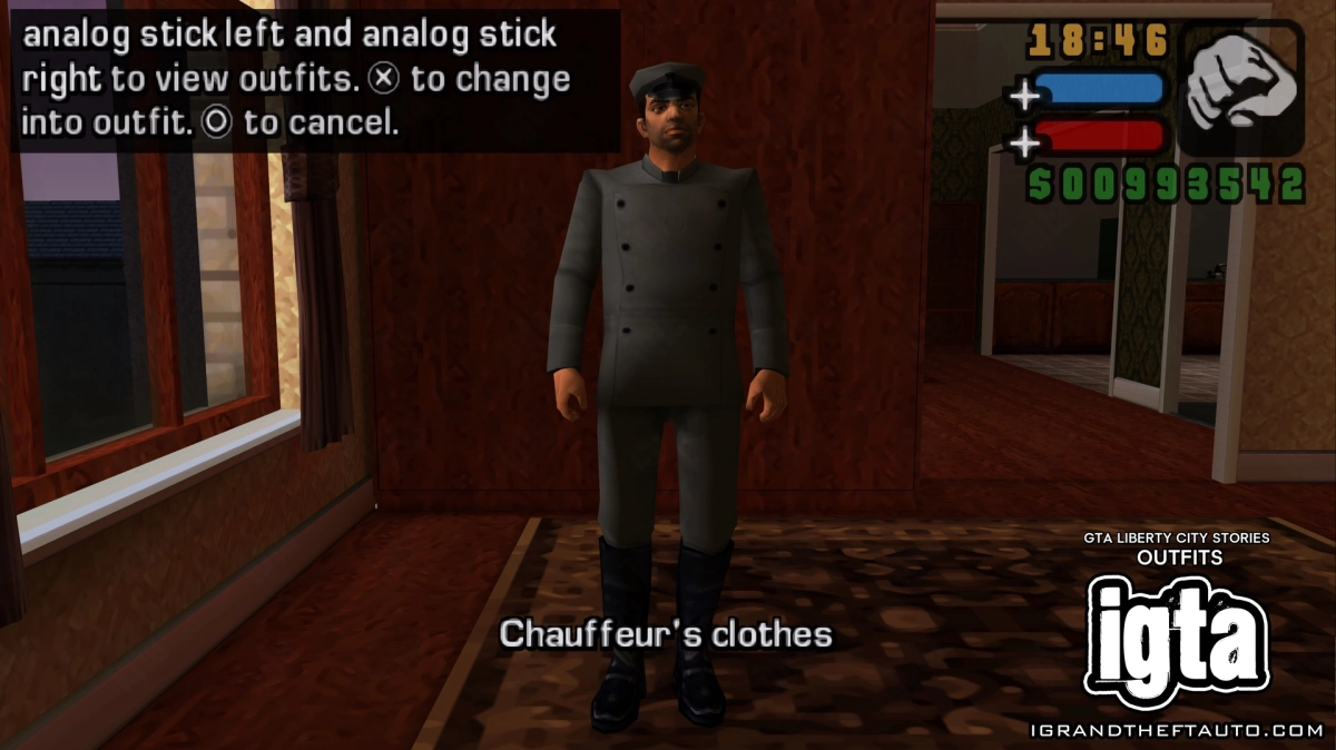 GTA Liberty City Stories Outfit Chauffeurs Clothes