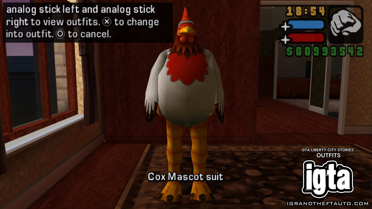 GTA Liberty City Stories Outfit Cox Mascot Suit