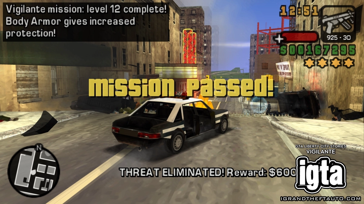 GTA Liberty City Stories Vigilante Completed