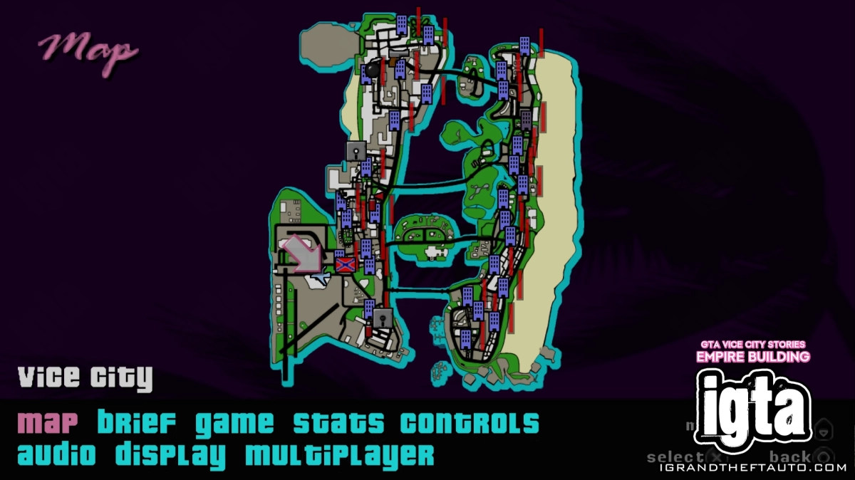 GTA Vice City Stories Empire Building 29 Empire Sites Map
