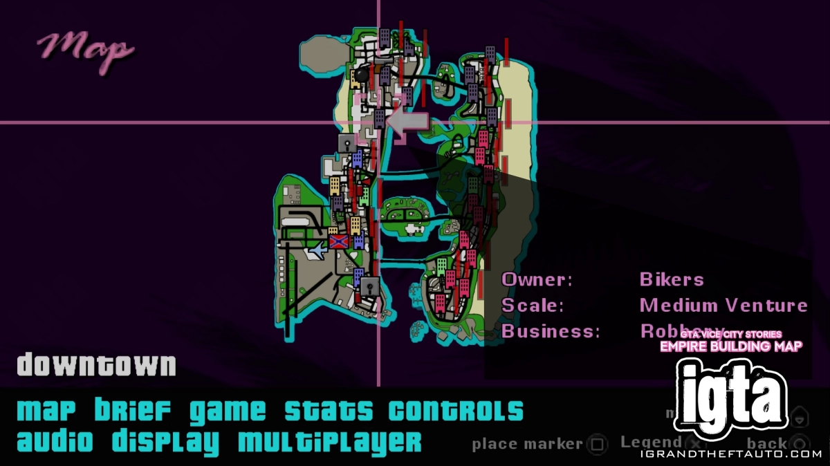 GTA Vice City Stories Empire Building Business Map