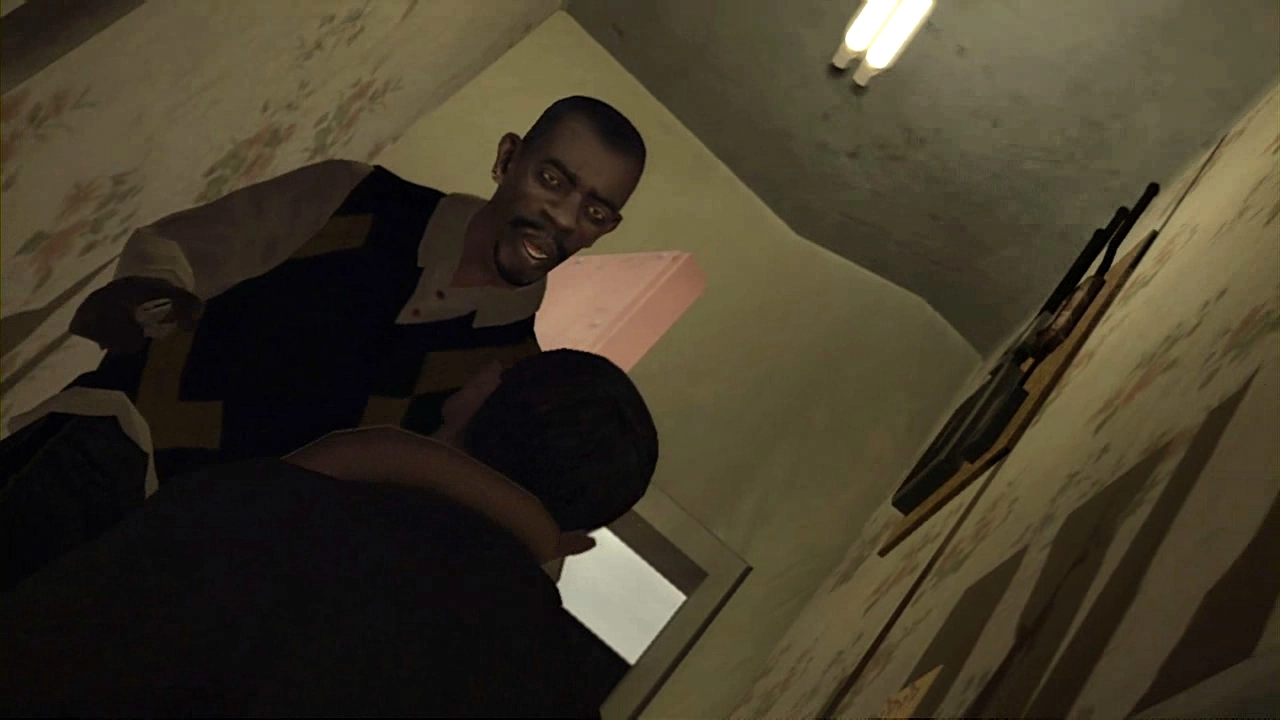 A man threatens Niko with a boxcutter knife.