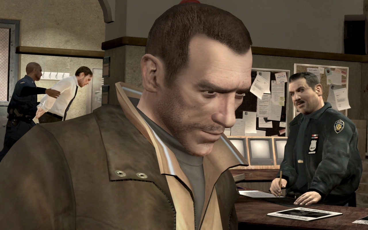 Niko in a police station.