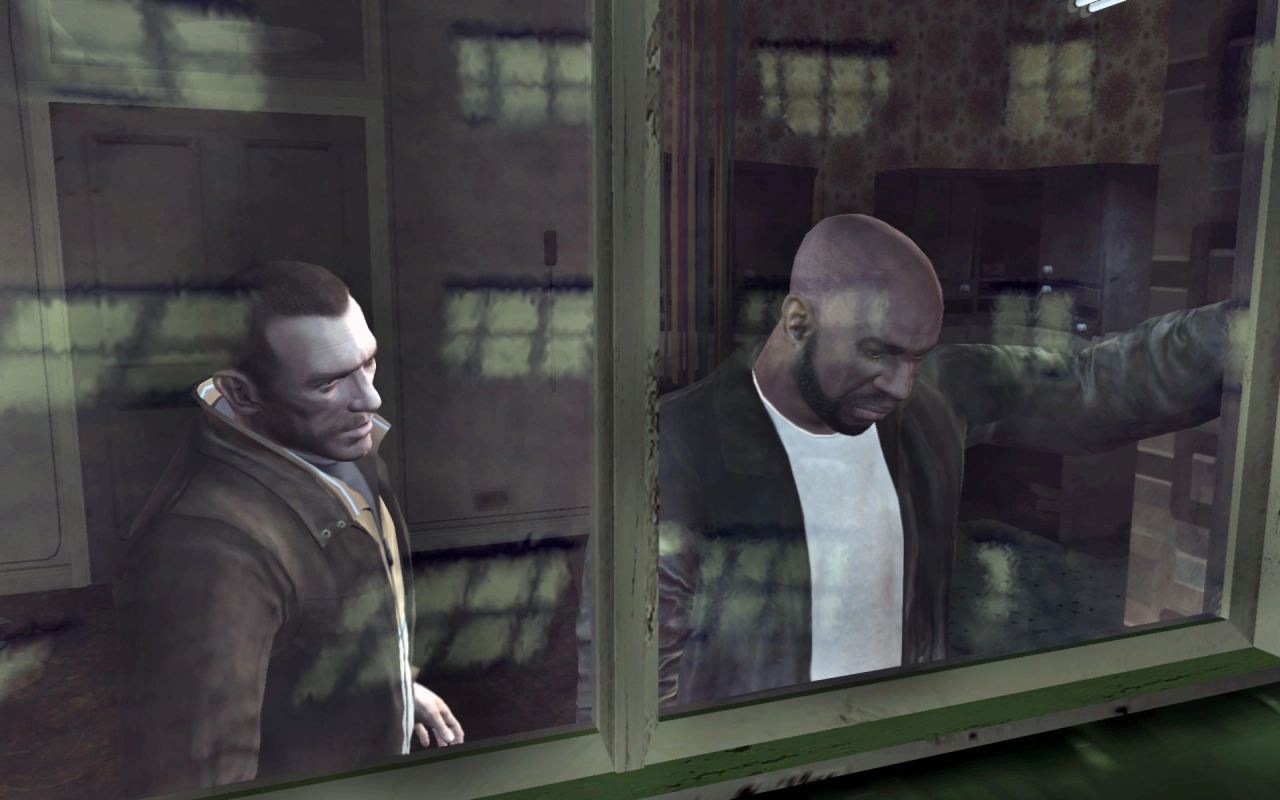 Niko and Dwayne looking at the city.