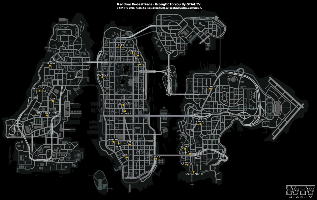 Random Pedestrian Locations Map