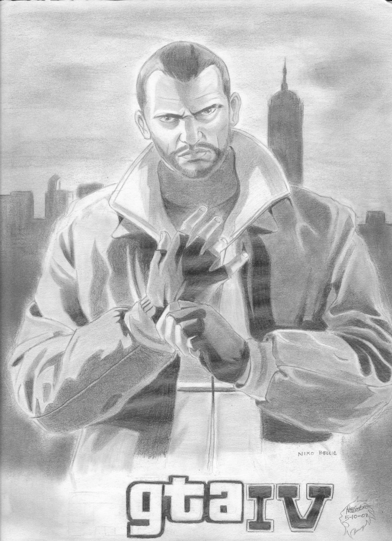 Niko Bellic Drawing By Ross Allen Sostre