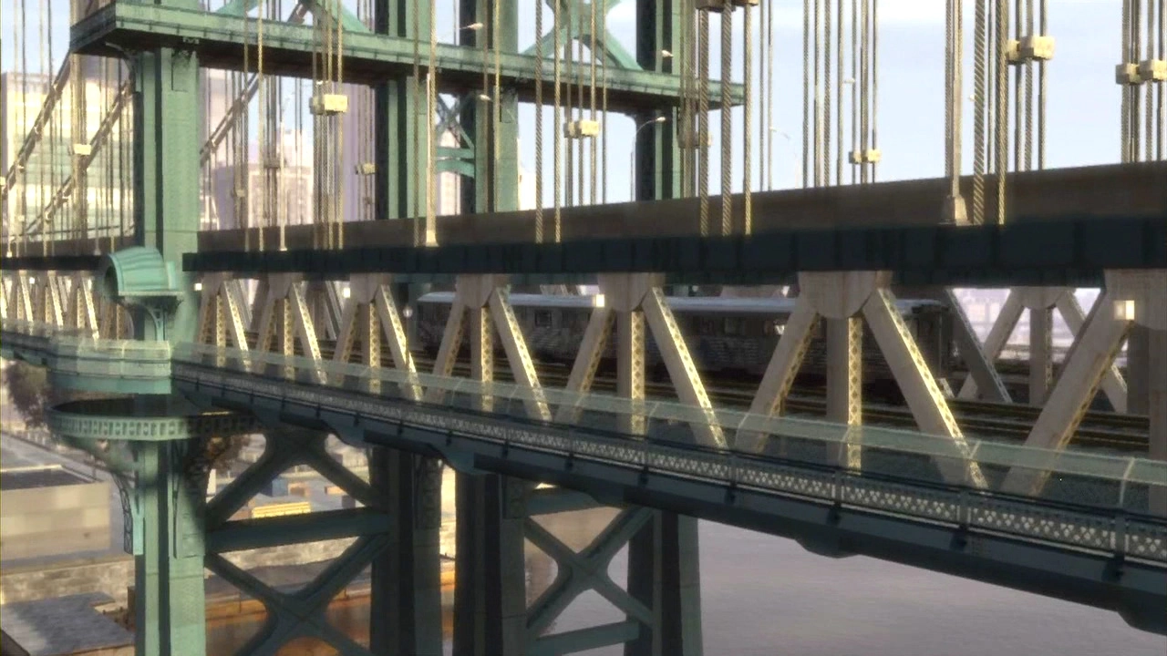A train on a bridge
