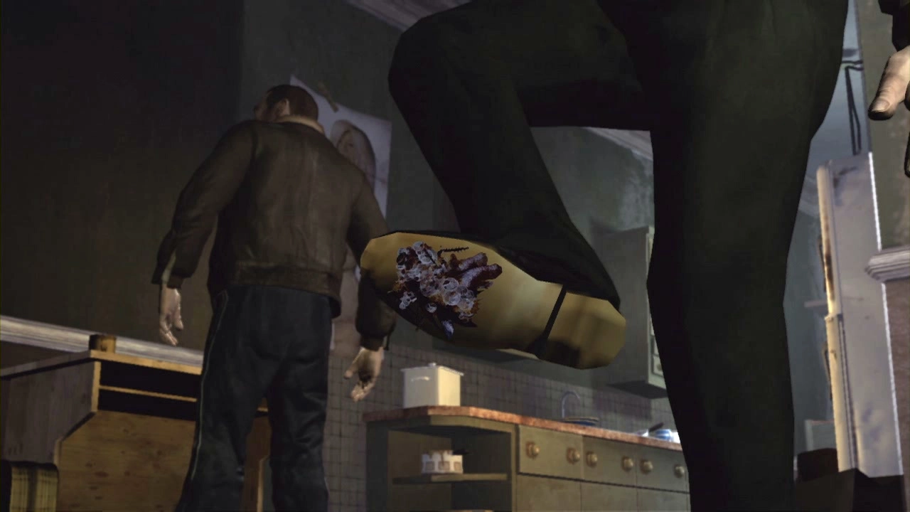Roman stands on a bug