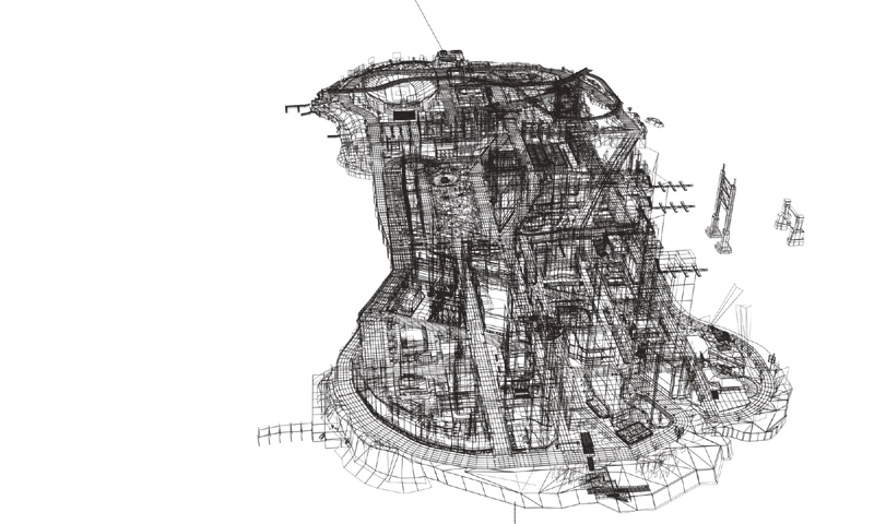 Liberty City Wireframe Render 2