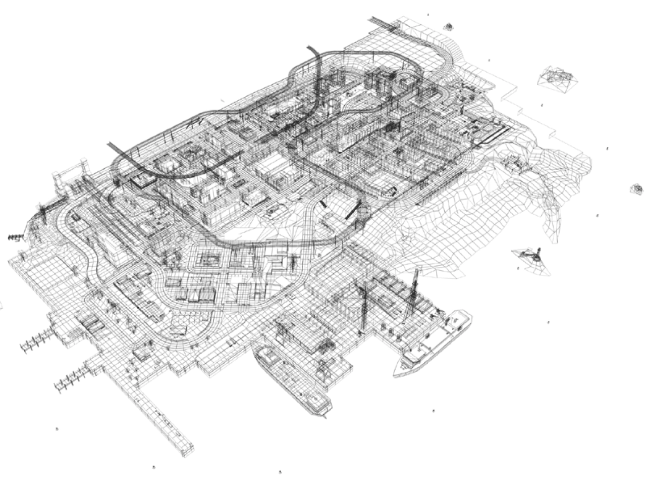 Liberty City Wireframe Render 3