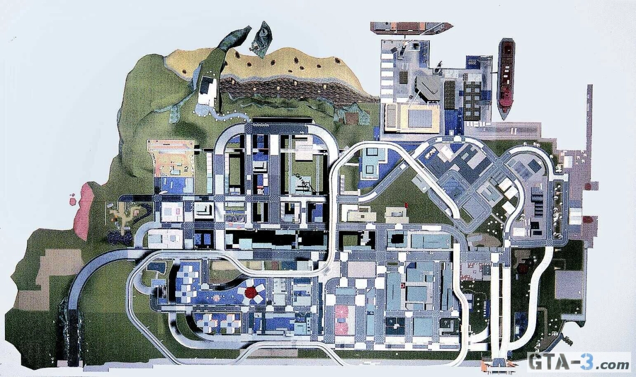 Grand Theft Auto III Map of Portland Island