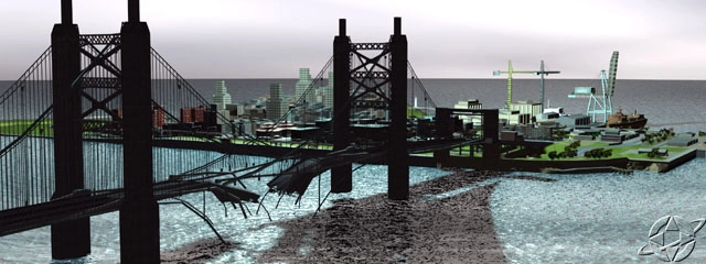 Destroyed bridge