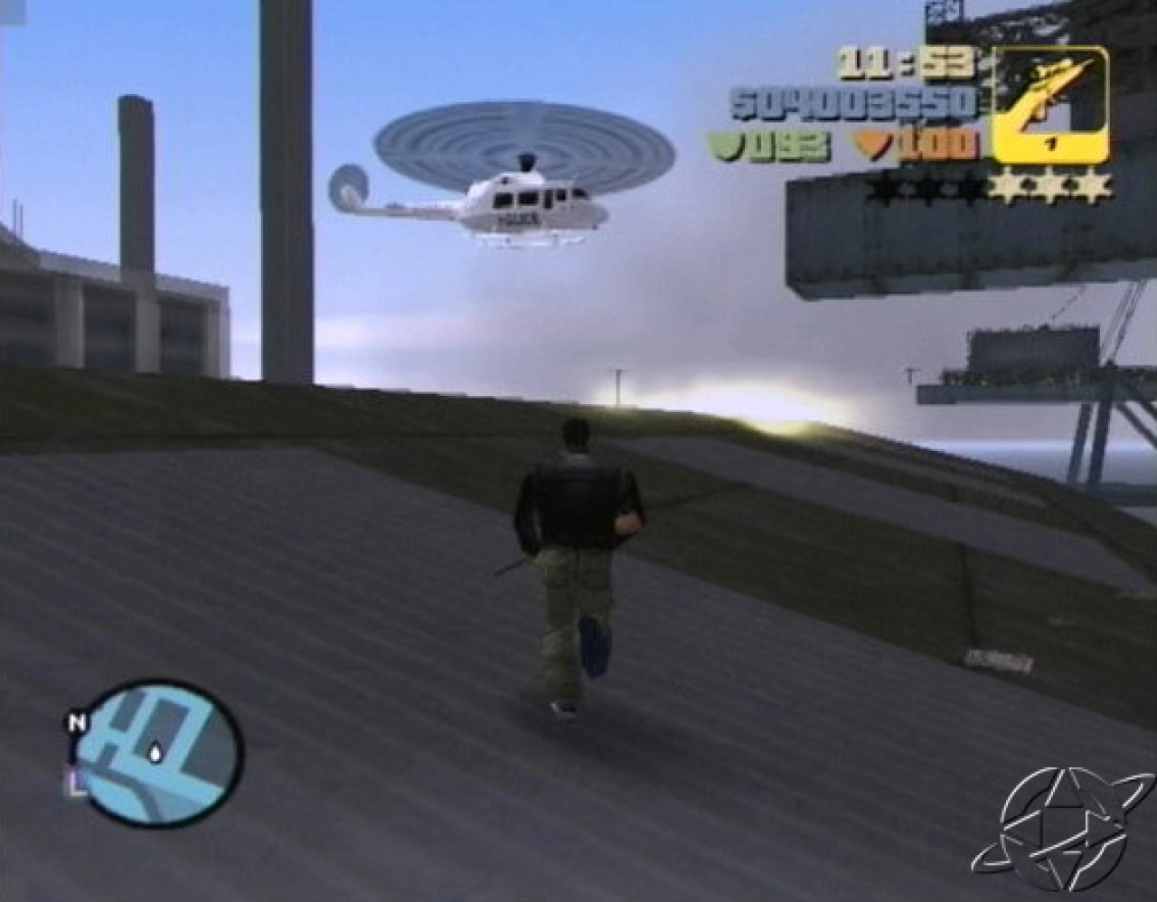 Police heli ahead