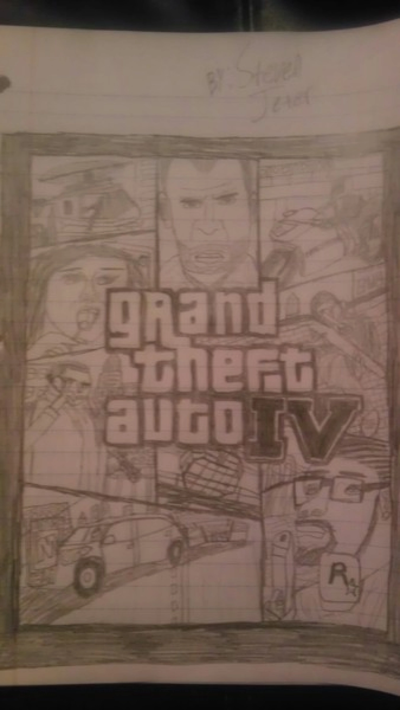 GTA IV Box Art Drawing by Steven Jeter