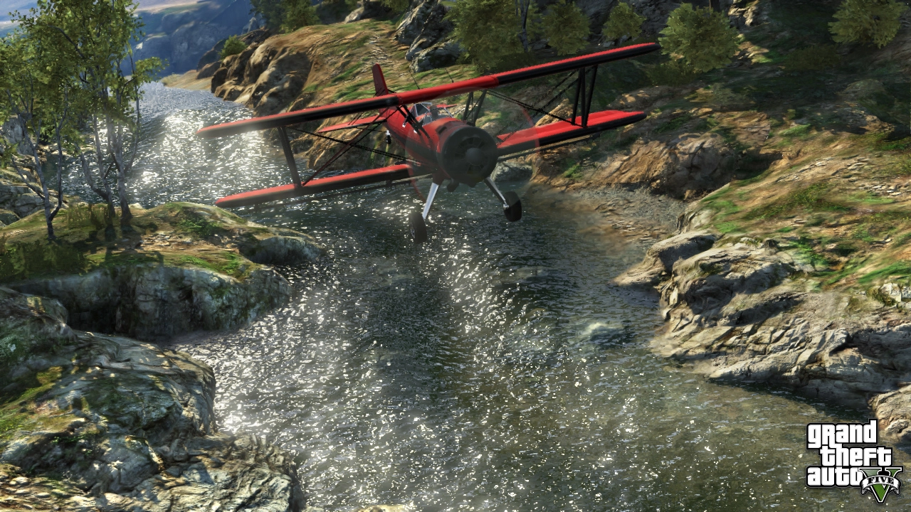 Scenic flight down the river