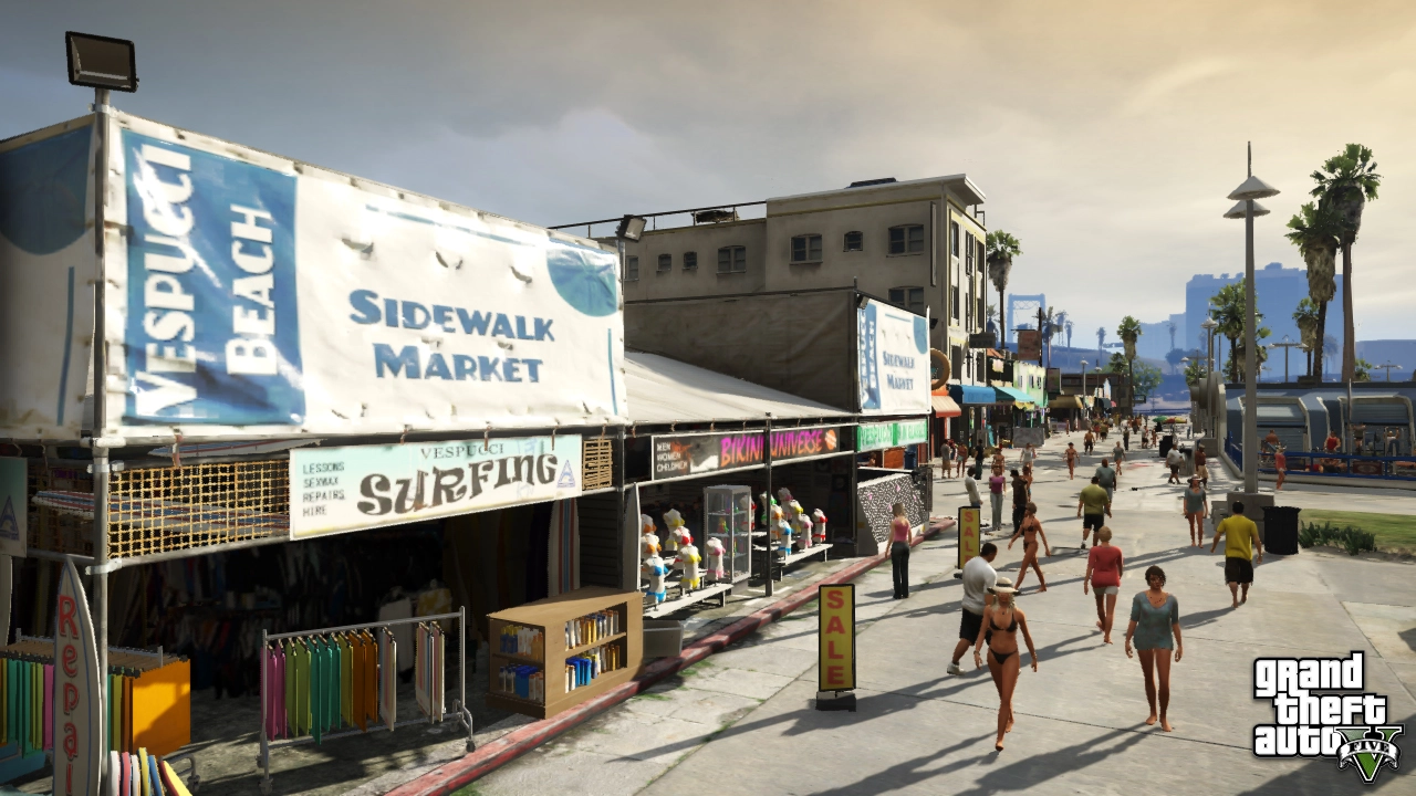 Sidewalk market along Vespucci Beach