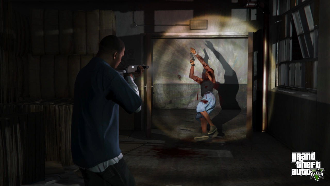 Franklin guns down an enemy