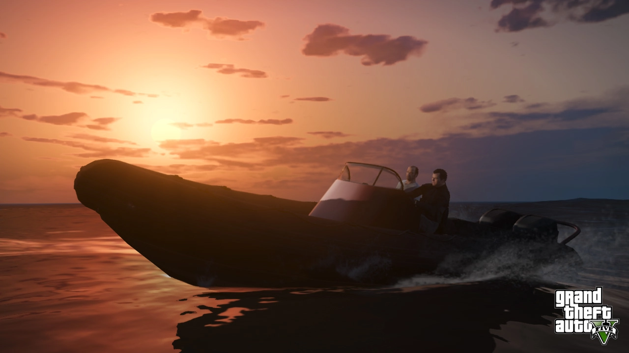 Michael and Trevor in a Dinghy