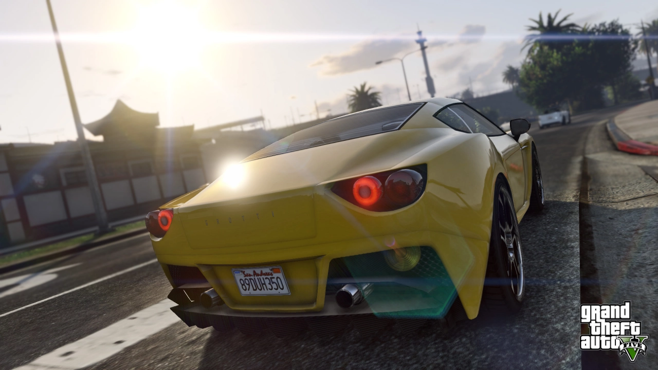 Yellow car in the yellow sunshine