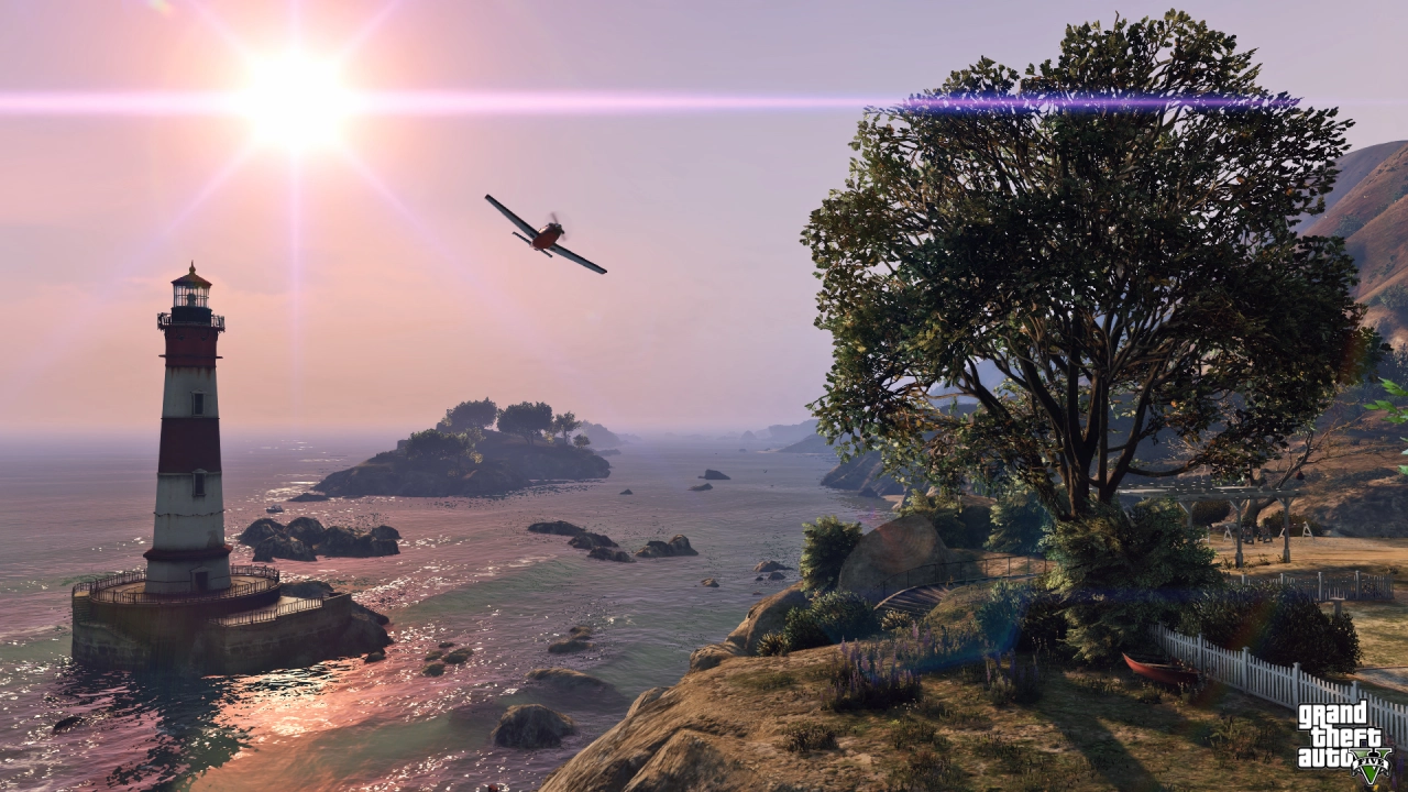 Aerobatics around the lighthouse