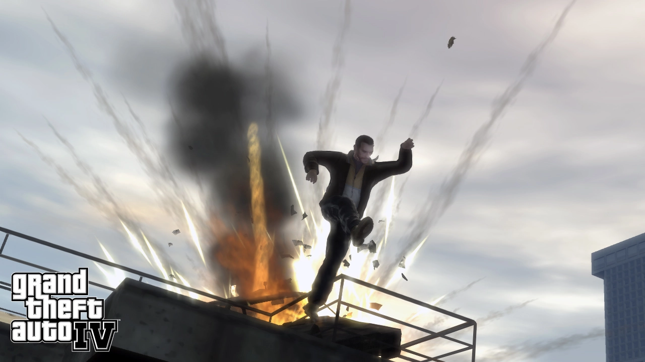 Niko jumping to save himself.