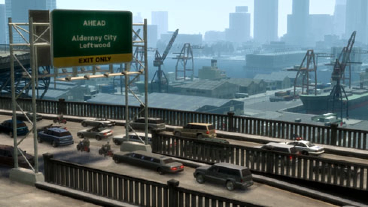 The road to Alderney City.