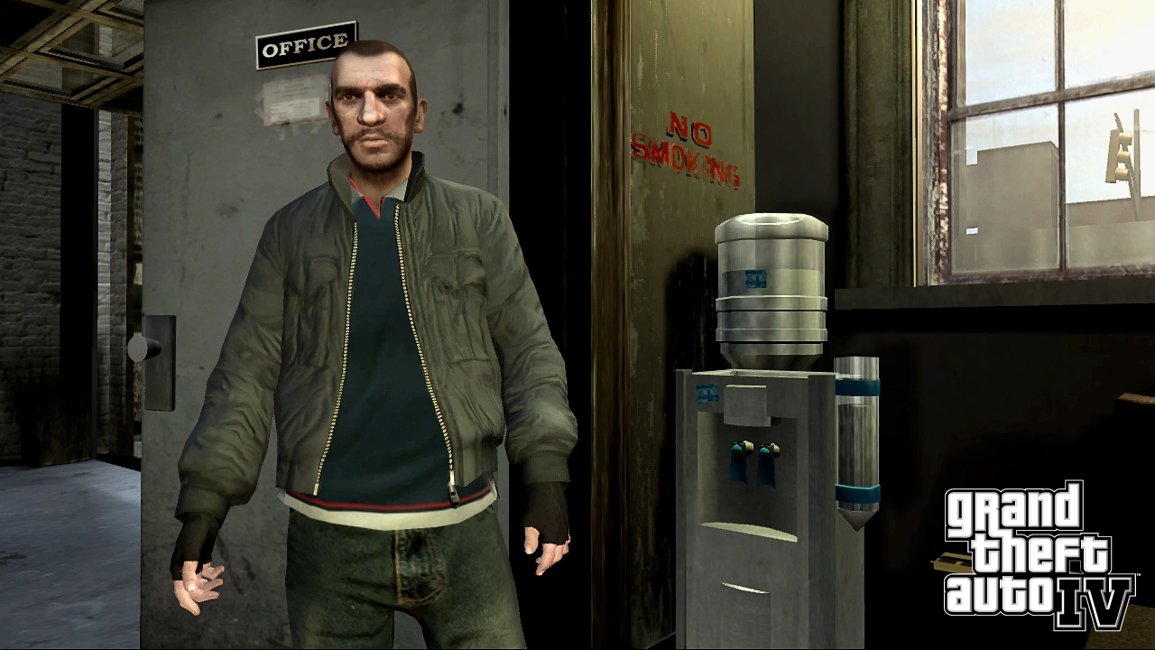 Niko in Roman's office.