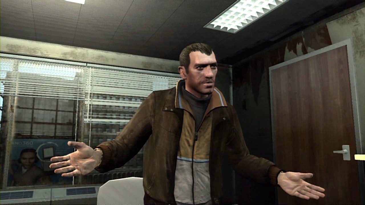 Niko standing with his arms outstretched.