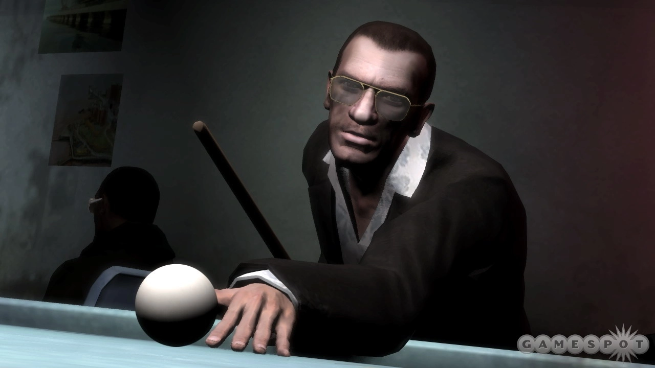 Niko playing pool.