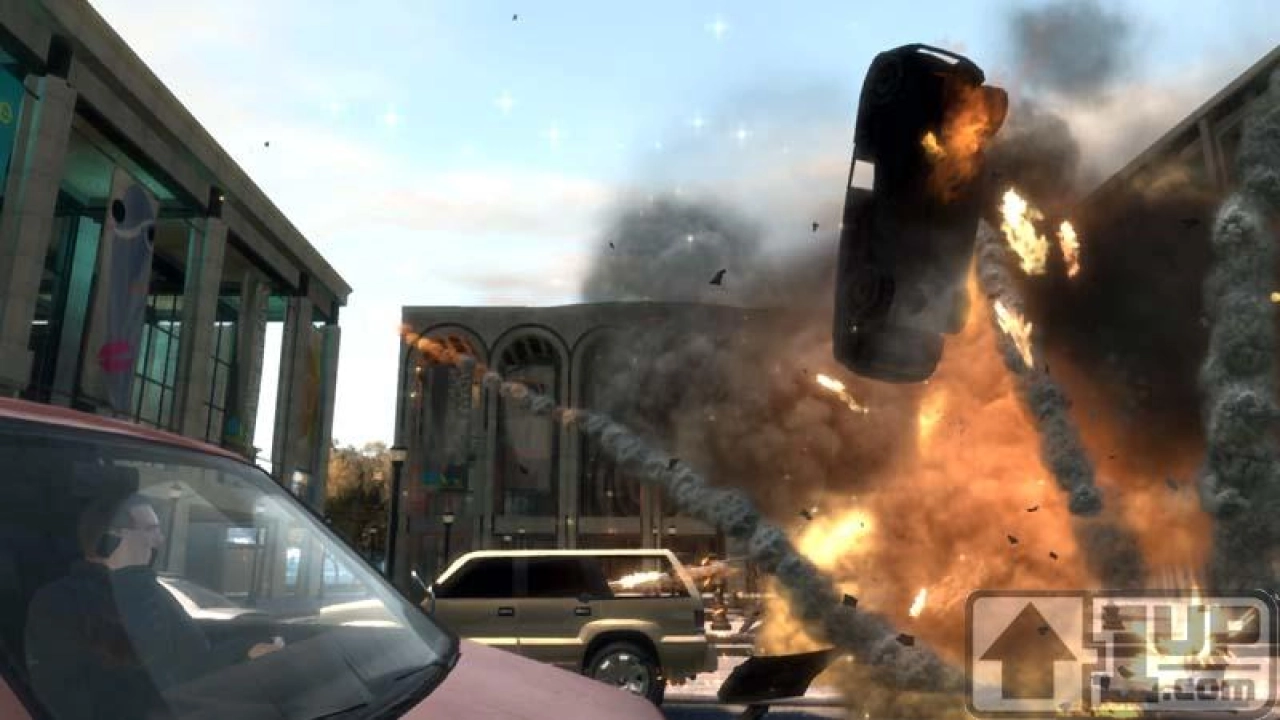 Car explosion.