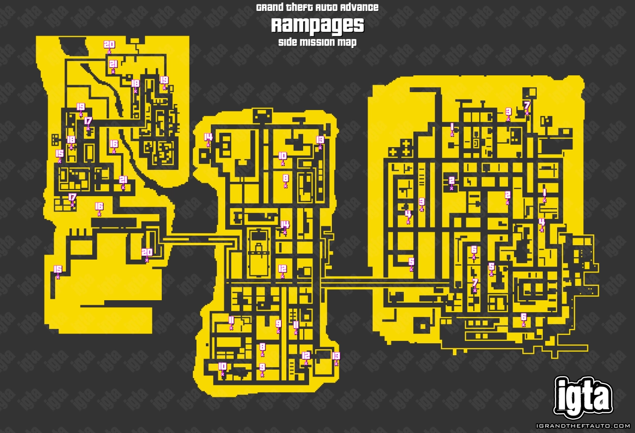 GTA Advance Rampages Map V2