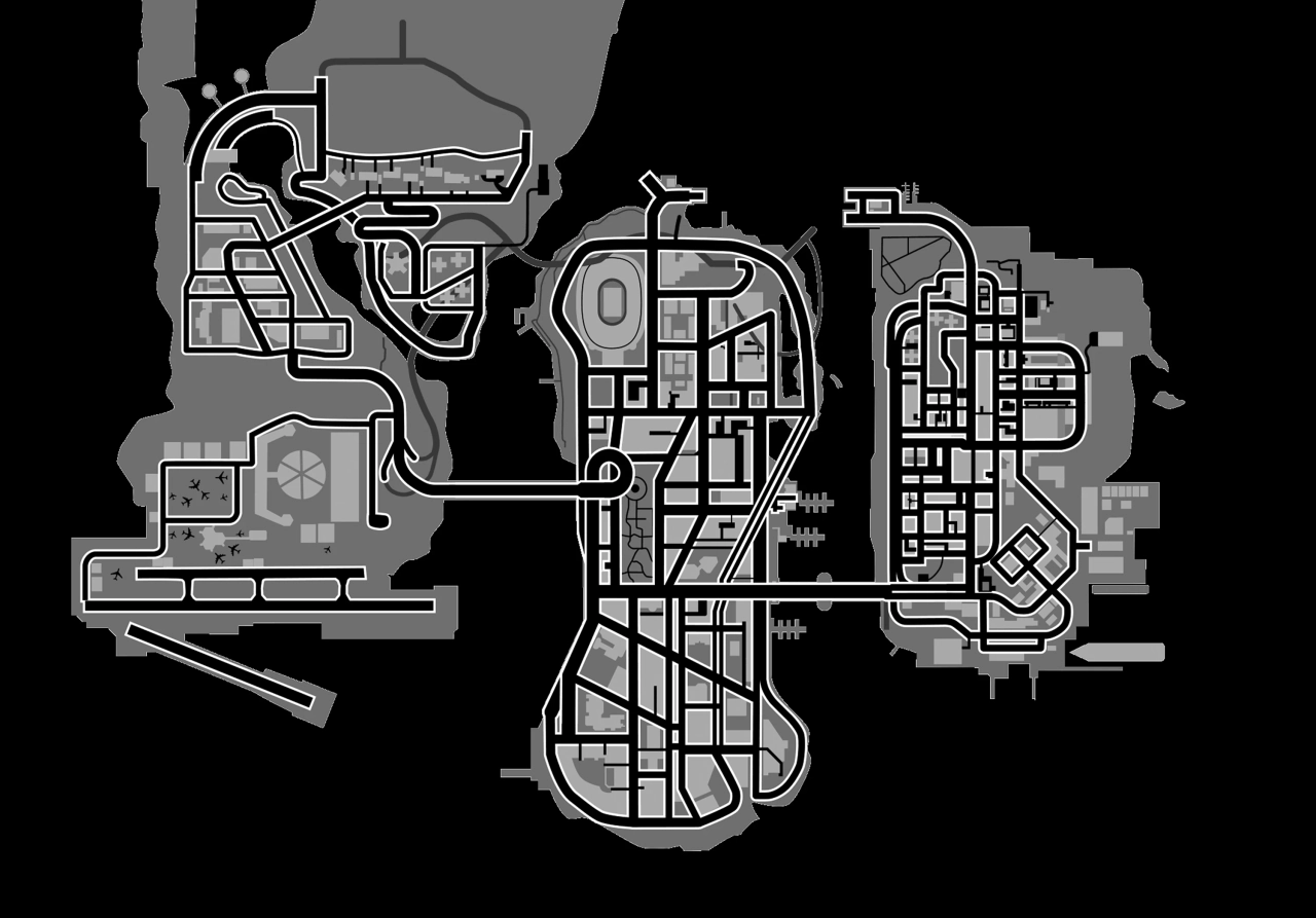 GTA Liberty City Stories Map (Large)