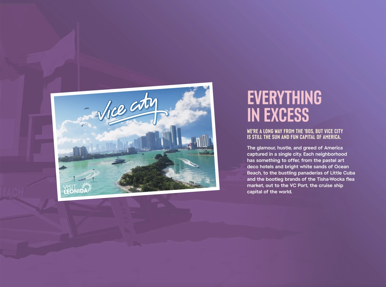 GTA VI Official Website Screenshot Vice City