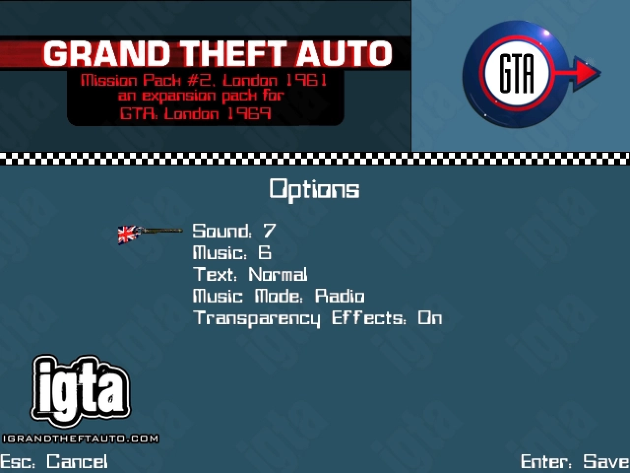 GTA London 1961 Options