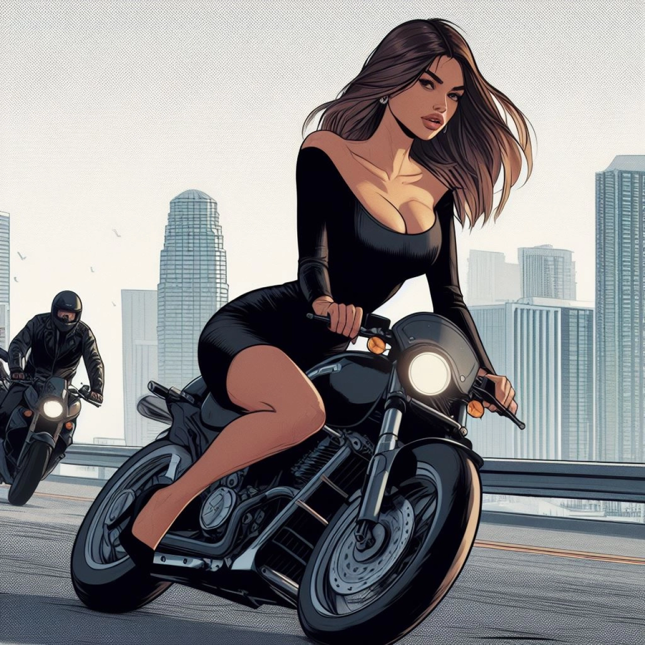 Lucia On A Motorbike 2 By mnm345