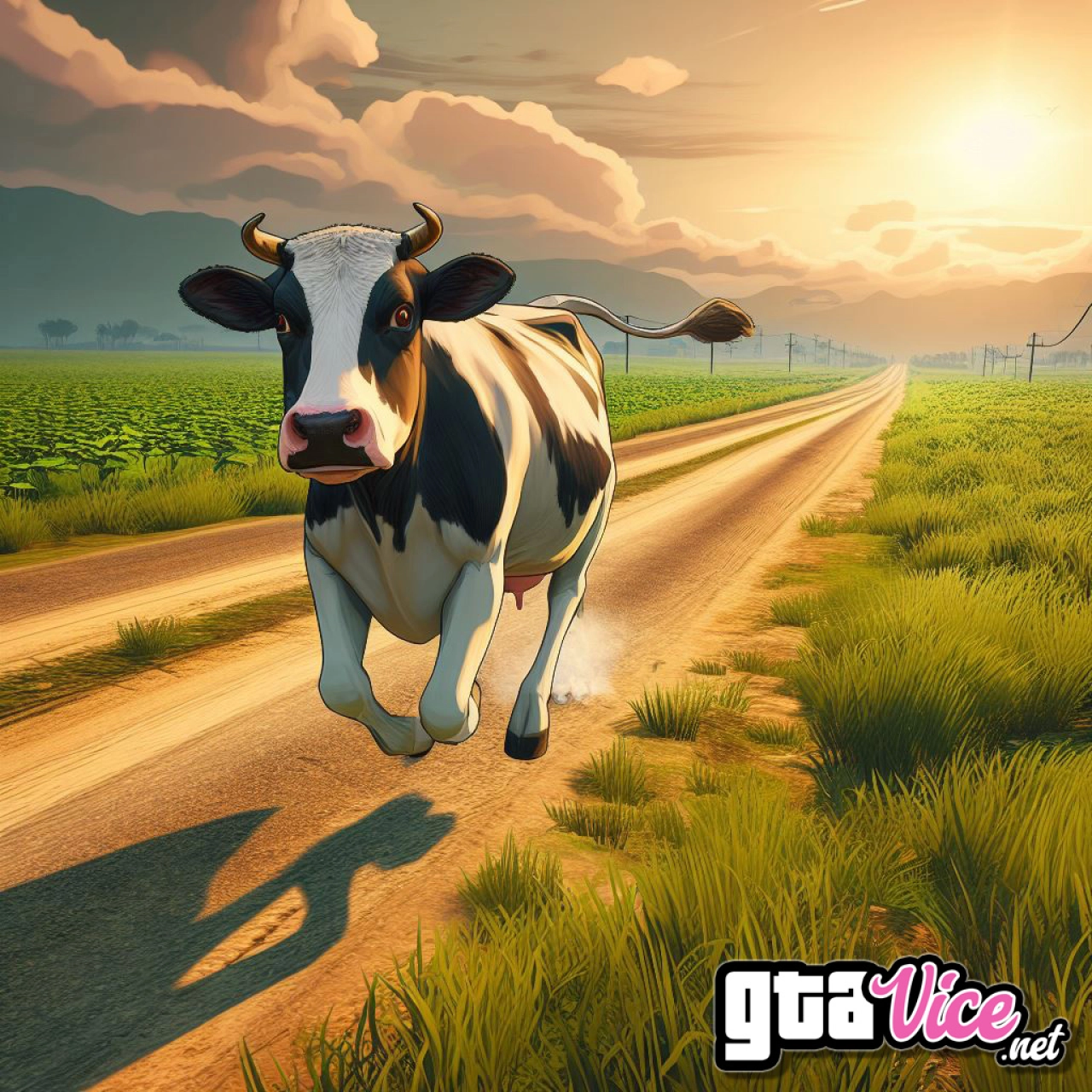 Runaway Cow Concept Art (AI Generated By Psy)