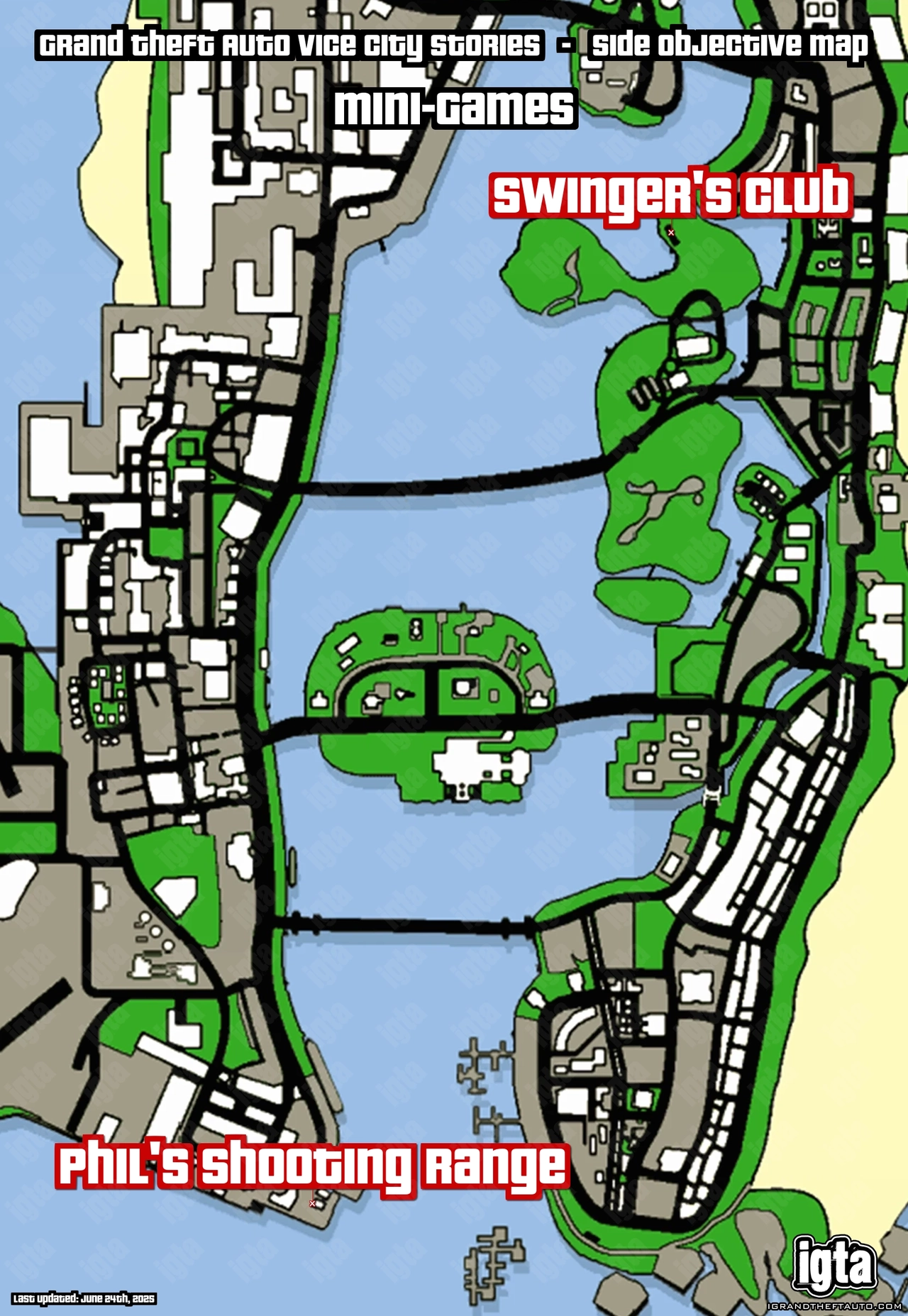 GTA Vice City Stories Mini-Games Map