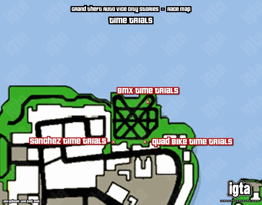 GTA Vice City Stories Time Trials Map