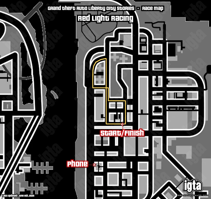 GTA Liberty City Stories Red Light Racing Map