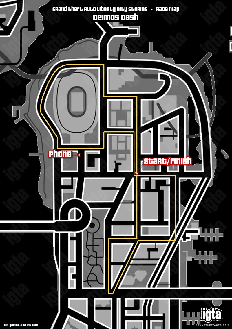 GTA Liberty City Stories Deimos Dash Map